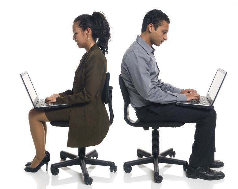 Office Chair: Arm Rest, Back rest has lubar support, seat pan is curved and has up and down adjustment with castors.